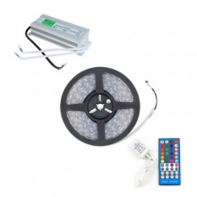 Kit Tira LED 70W 120LED/m 5m IP67 RGBW con Mando, Controlador y Fuente de Alimentacin IP67