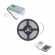 Kit Tira LED 70W 120LED/m 5m IP67 RGB con Mando, Controlador y Fuente de Alimentacin IP67